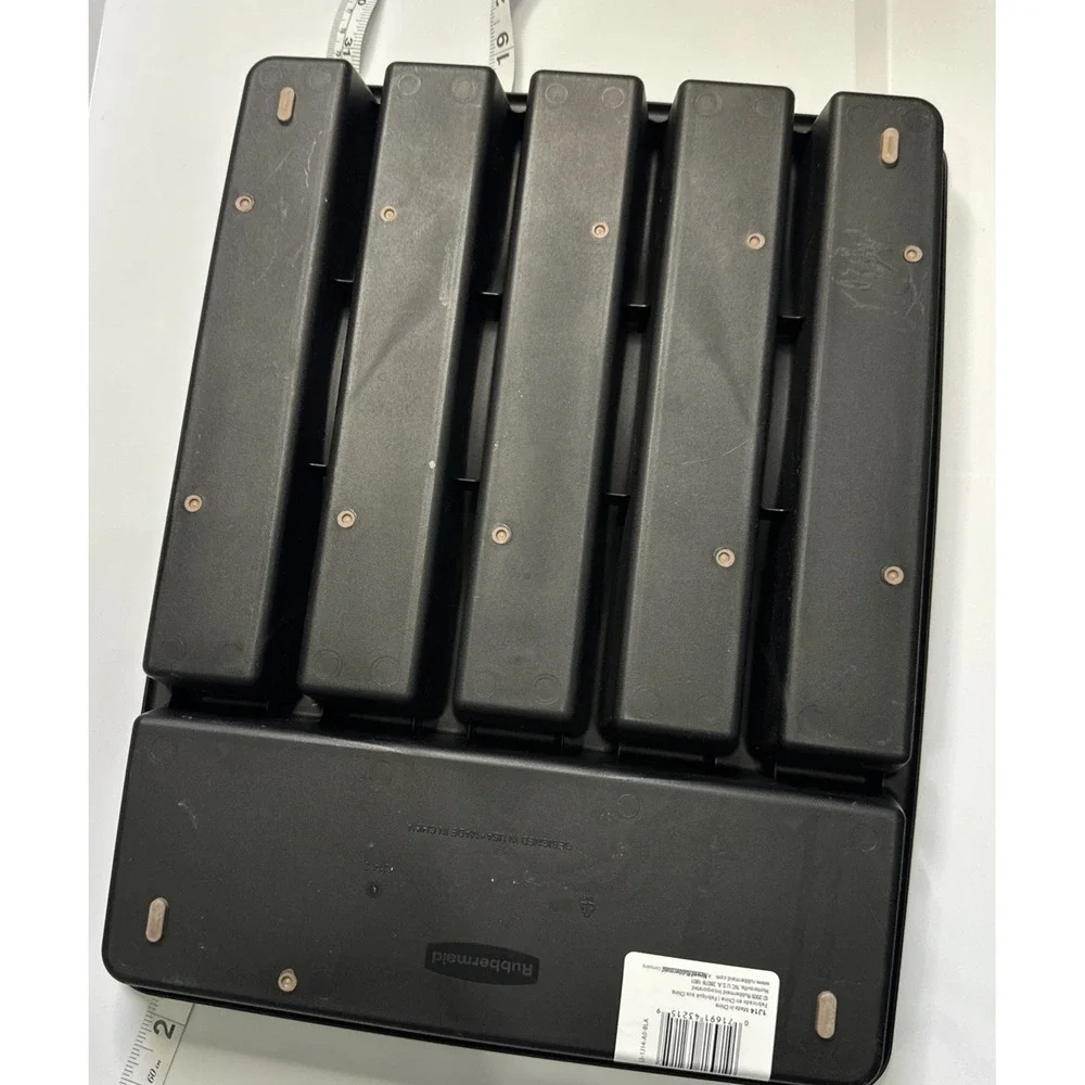 Rubbermaid No-Slip Large, Silverware Tray Organizer, Black with Brown.